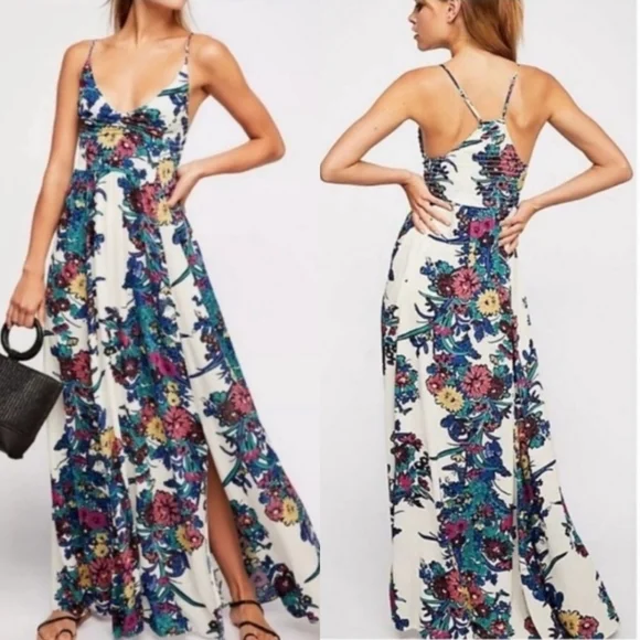 chinese dress ladies Buy Free People Women's Through The Vine Maxi Dress (Ecru Combo, Small) at  Amazon.in main image 1